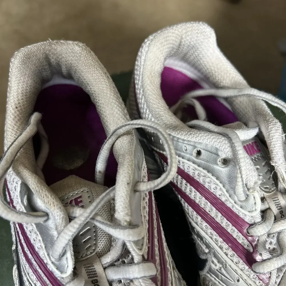 Women's NIKE Air Zoom Elite+ 4 White Gray Pink Running Size 8.5 318069-151